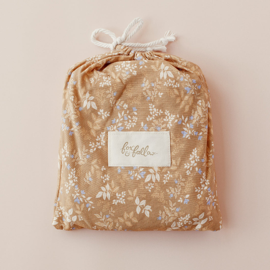 Gold Holly Organic Fitted Cot Sheet