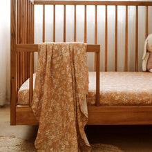 Load image into Gallery viewer, Gold Holly Organic Fitted Cot Sheet