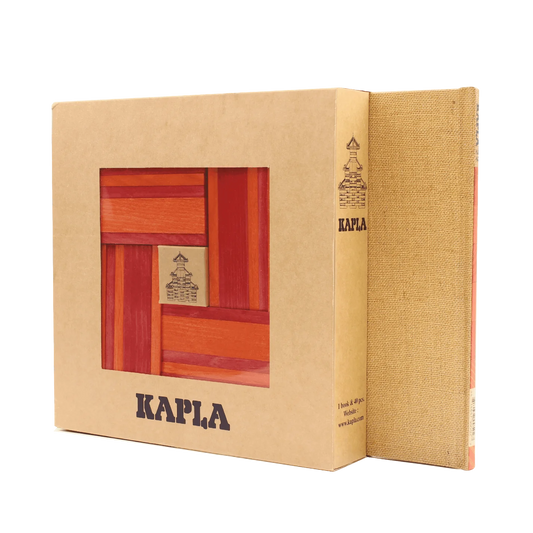 KAPLA Book and Colours Set | Red + Orange
