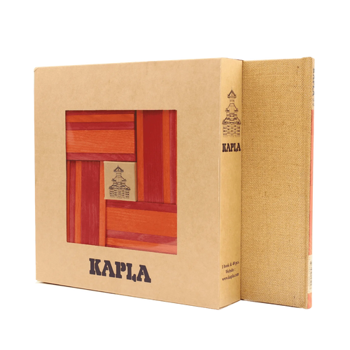 KAPLA Book and Colours Set | Red + Orange