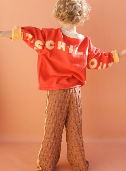 It's Chilly Out Pullover | Red & Cream