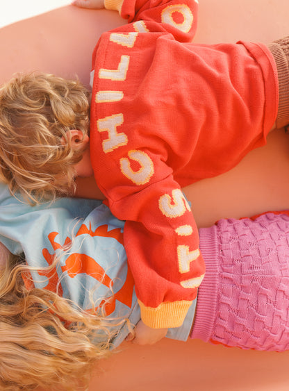 It's Chilly Out Pullover | Red & Cream