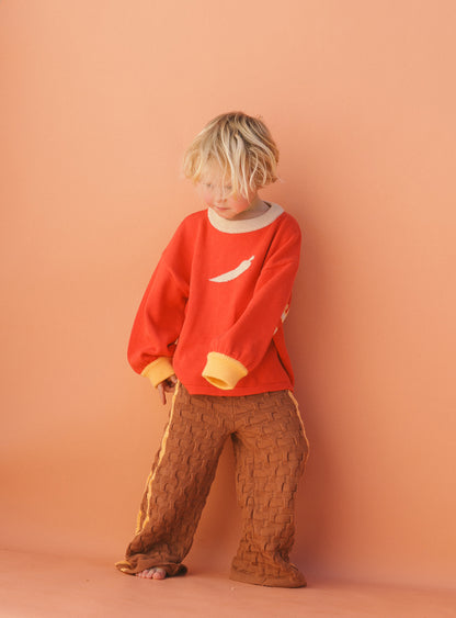 It's Chilly Out Pullover | Red & Cream