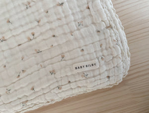 Organic Cotton Gauze Blanket LACE TRIM | Petal