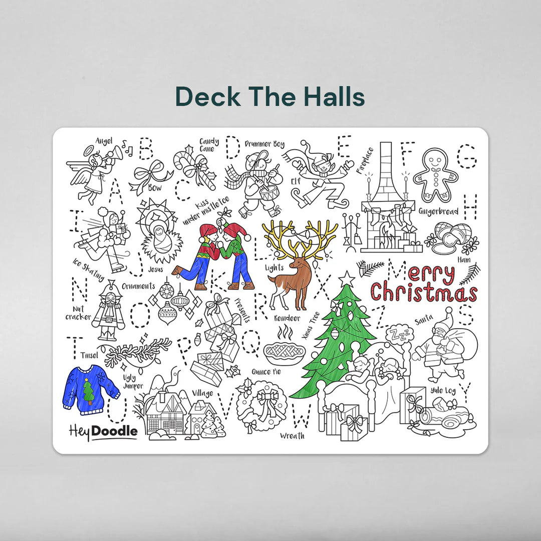 Mat Rae Deck the Halls Classic Colouring Mat – Rosalyn + Rae