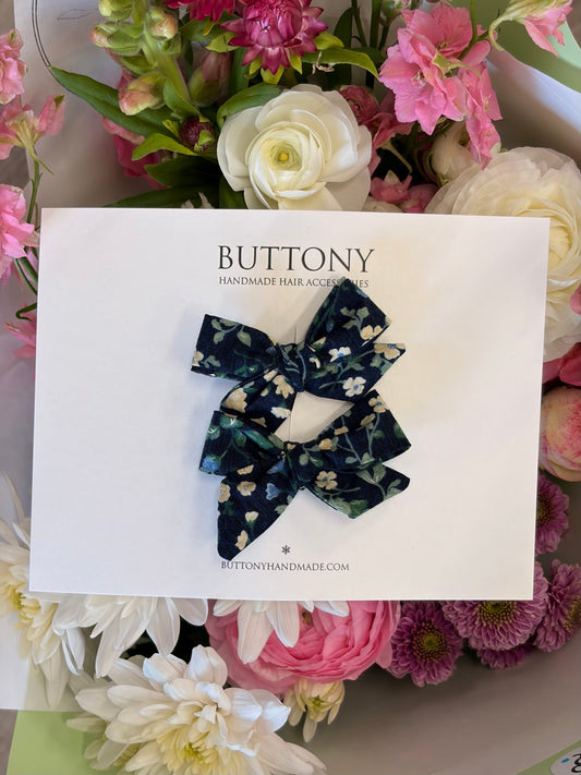 Piggy Bows | Navy Floral