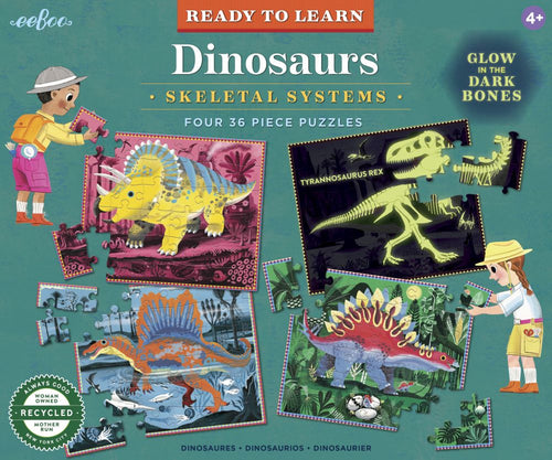 36 Pc Glow set of 4 Puzzles – Dinosaurs