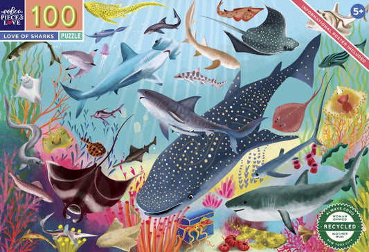 100 pc Puzzle – Love of Sharks