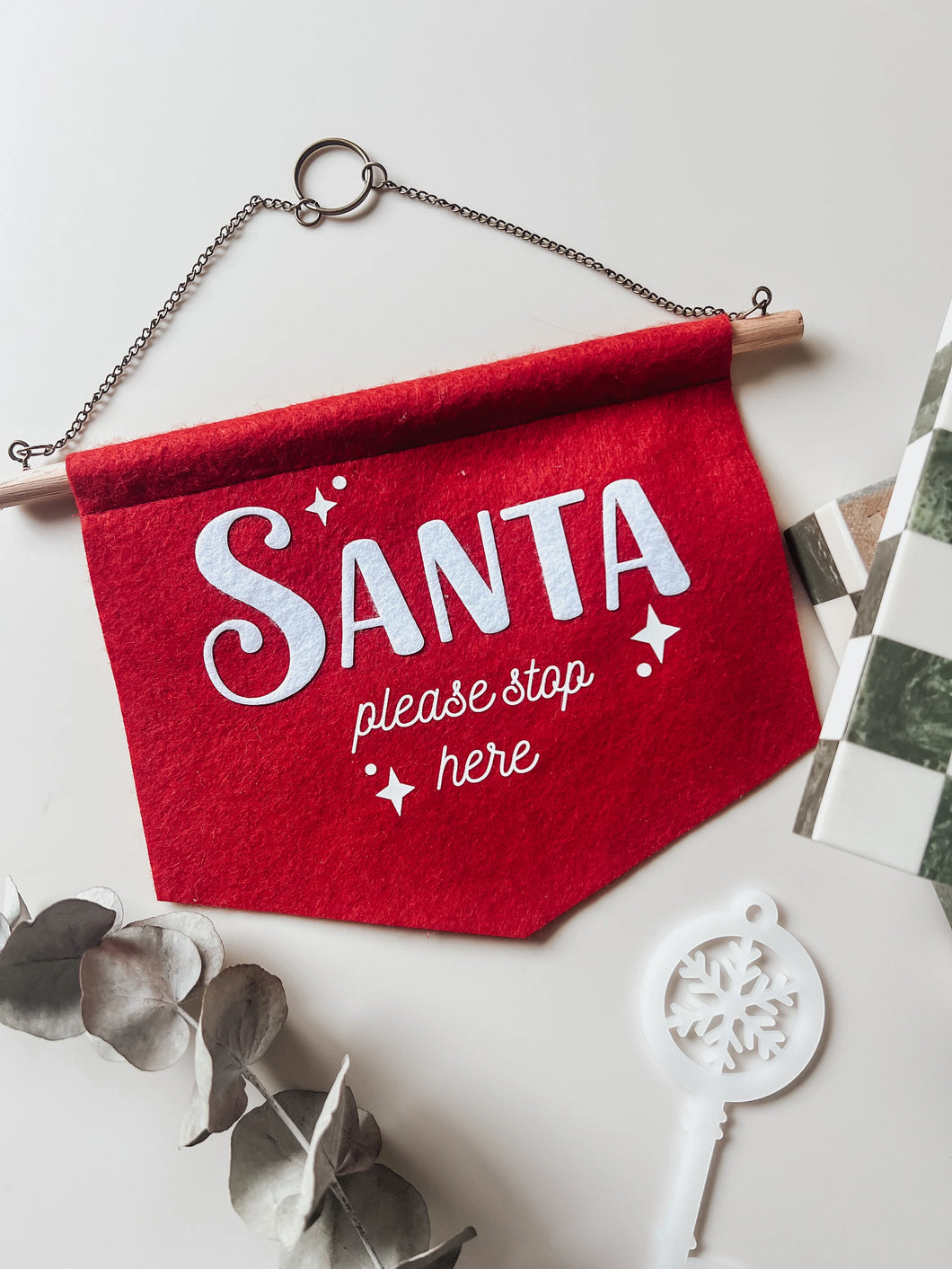 'Santa Please Stop Here' Wall Hanging