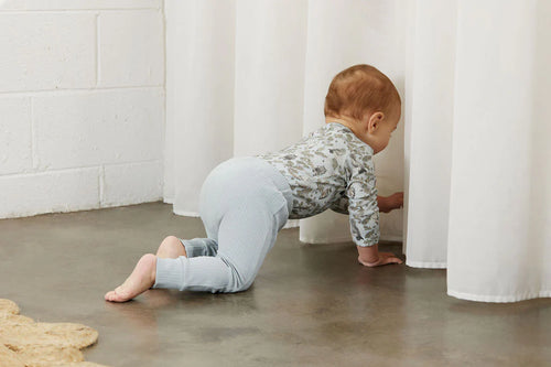 Bailey Drop Pants | Ribbed Blue Grey