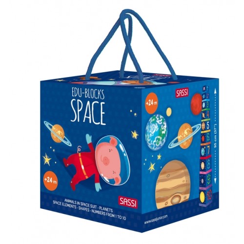 Space Blocks & Book Set, 10 pieces