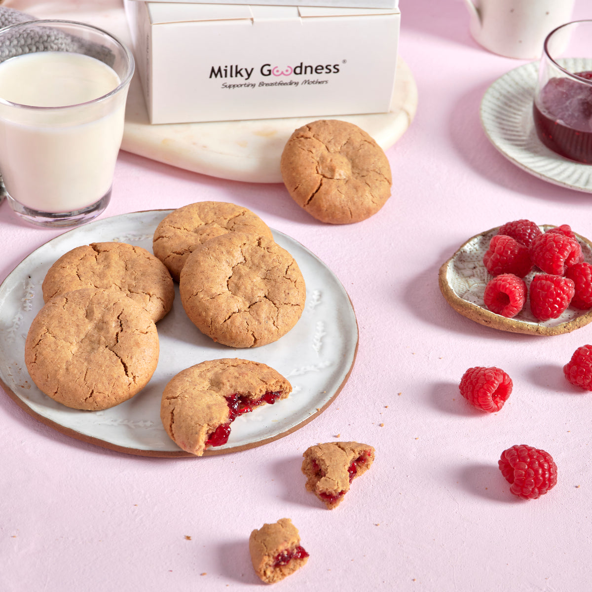 Raspberry Lactation Cookies (Dairy and Soy Free)