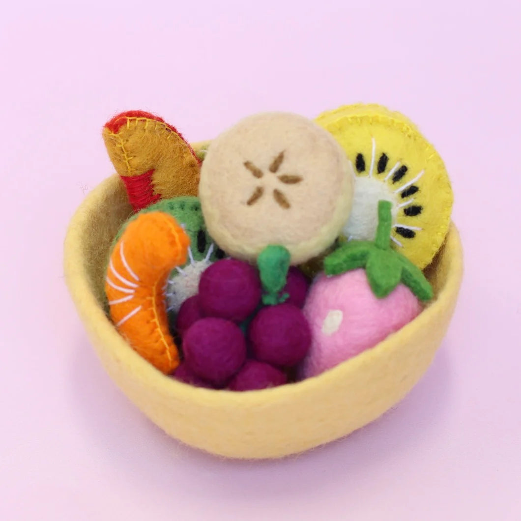 Felt Fruit and Bowl 9pc Set