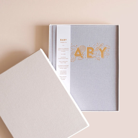 Baby Book Grey Boxed