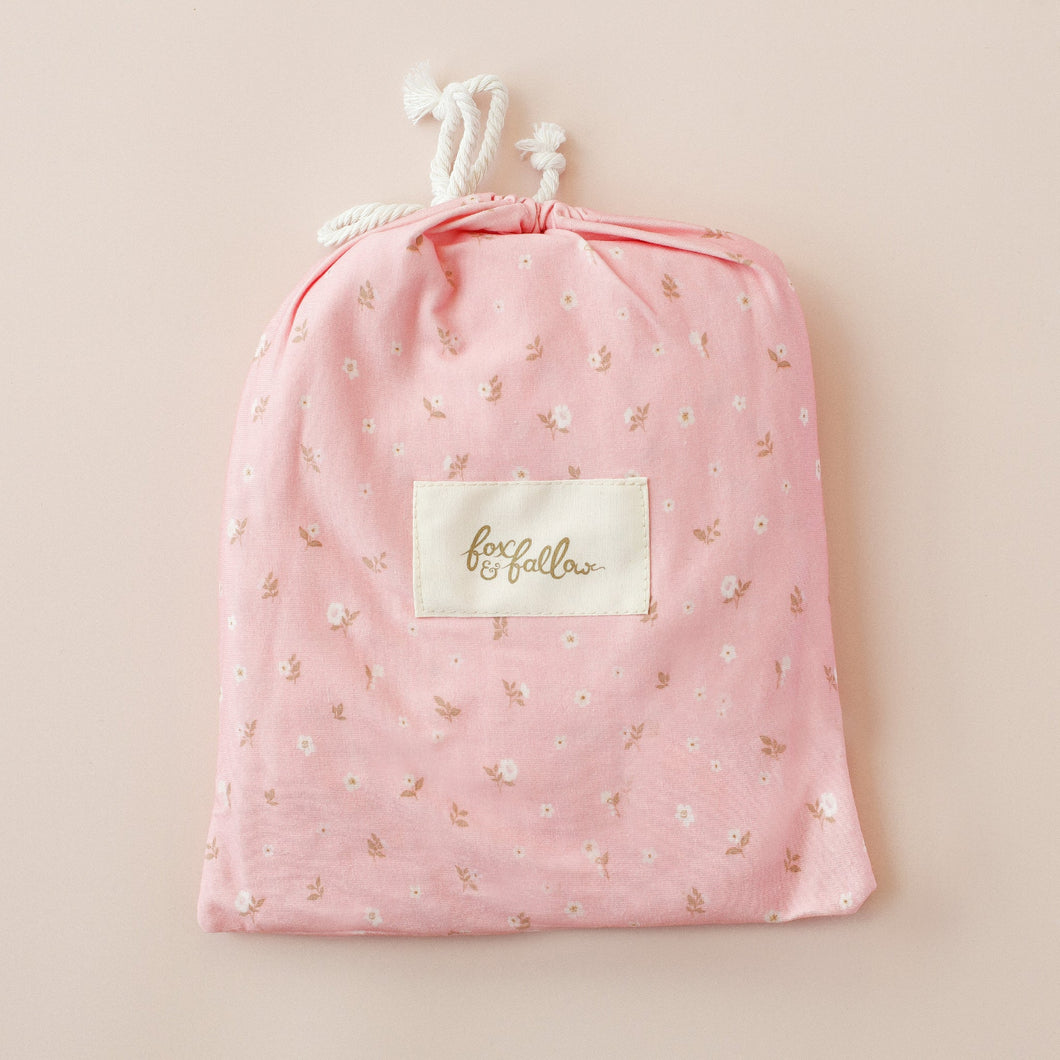 Dusty Roses Organic Fitted Cot Sheet