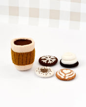 Load image into Gallery viewer, Felt Coffee Cup with Interchangeable Toppings