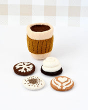 Load image into Gallery viewer, Felt Coffee Cup with Interchangeable Toppings