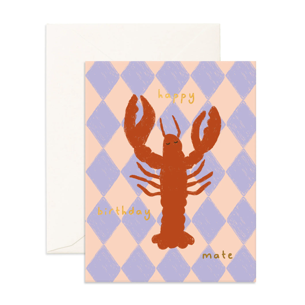 Birthday Mate Lobster Greeting Card