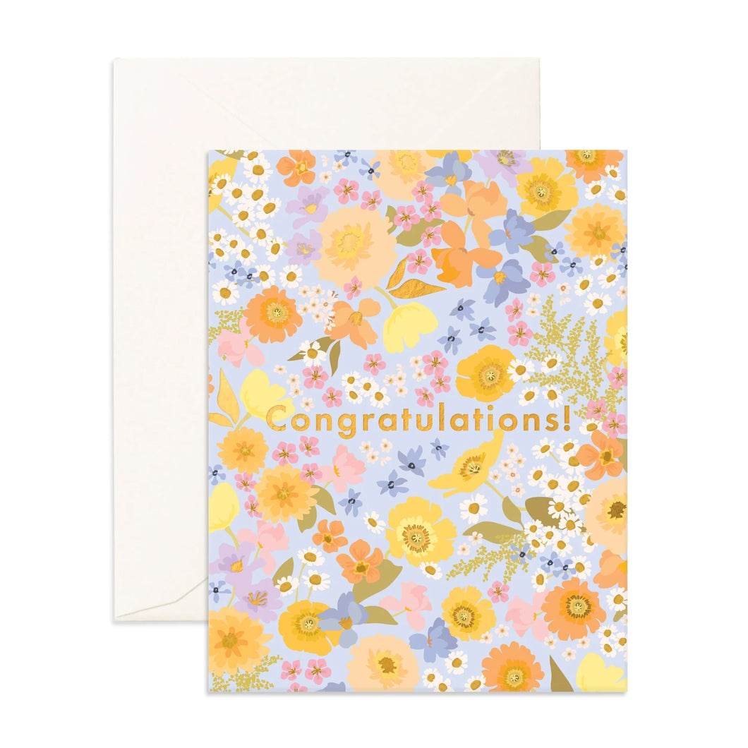 Congratulations Floral Scape Greeting Card