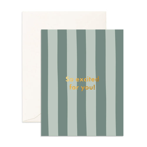 So Excited Sage Stripe Greeting Card