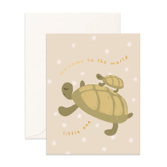 Welcome Little One Turtle Greeting Card