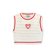 Load image into Gallery viewer, Organic Candy Cane Heart Vest | Milk