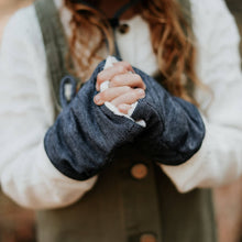 Load image into Gallery viewer, Fleecy Fingerless Mittens | Denim