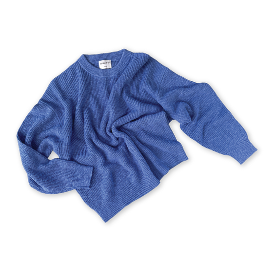 Ladies Textured Slub Organic Knit Pull Over - Cobalt