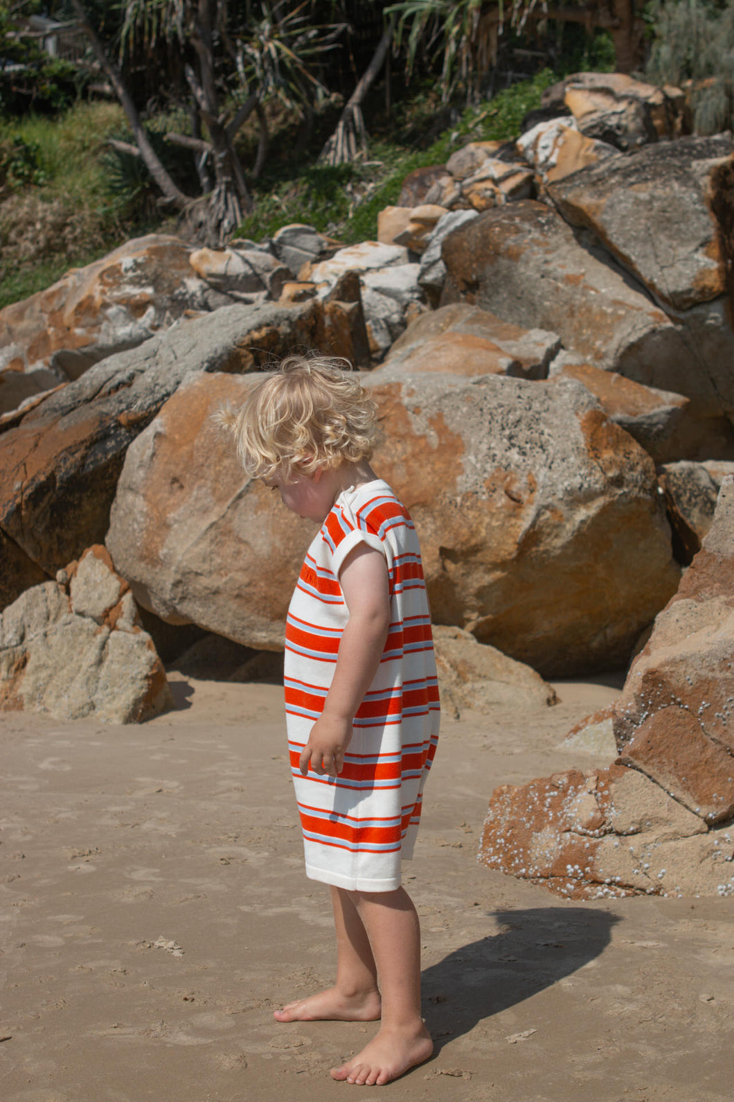 Organic Island Stripe Playsuit