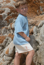 Load image into Gallery viewer, Organic Ribbed Knit Logo Tee | Ocean