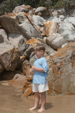 Load image into Gallery viewer, Organic Ribbed Knit Logo Tee | Ocean