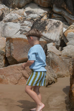 Load image into Gallery viewer, Organic Ribbed Knit Logo Tee | Ocean