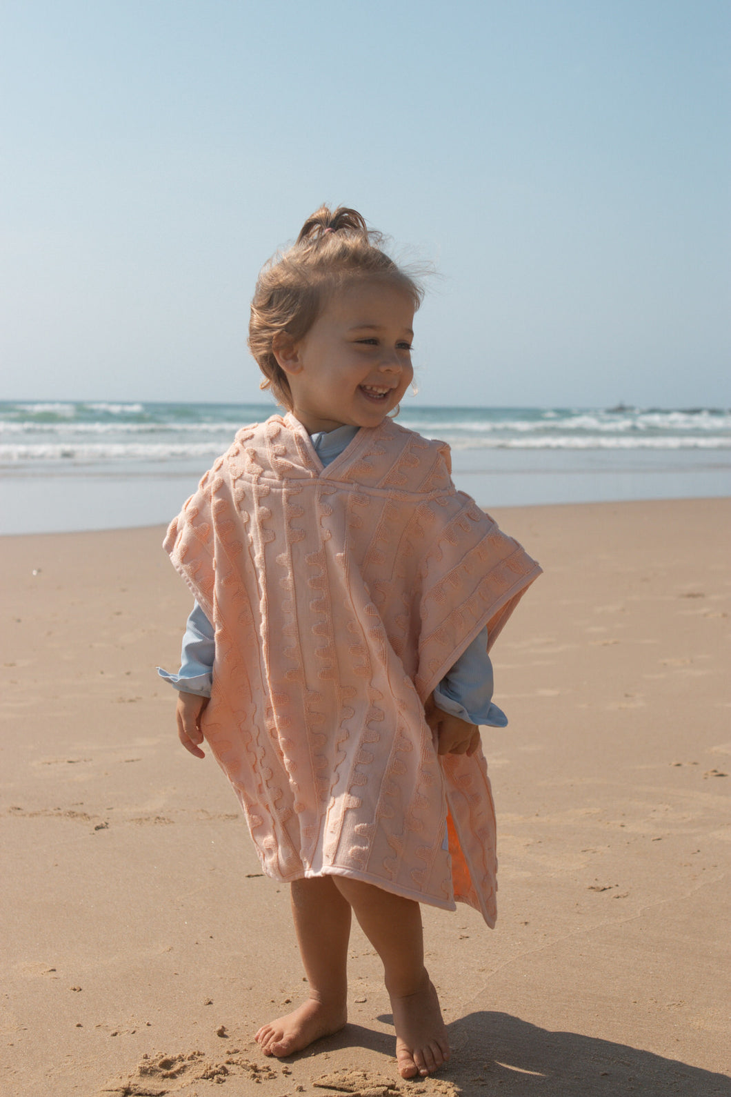 Terry Towelling Flow Poncho | Peachy