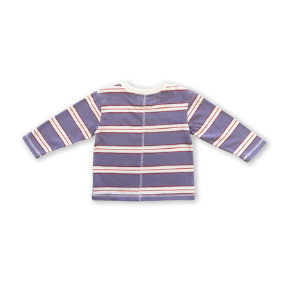Cotton Sports Stripe LS Tee - Mauve