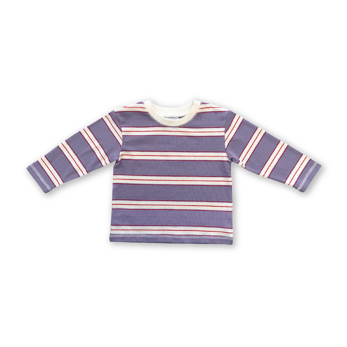 Cotton Sports Stripe LS Tee - Mauve