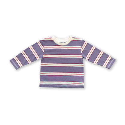 Cotton Sports Stripe LS Tee - Mauve