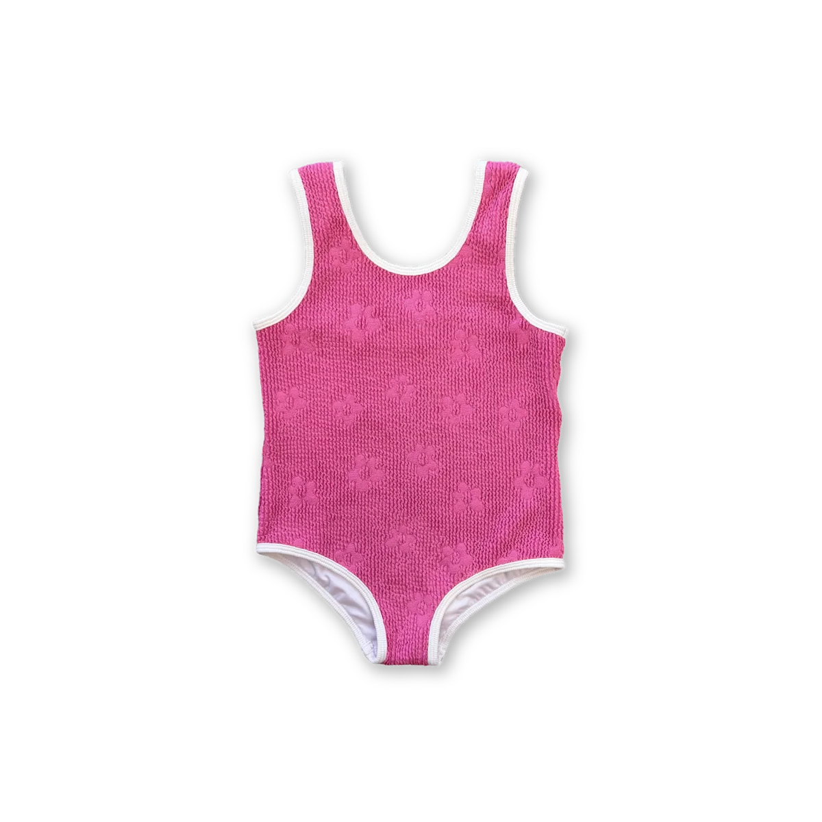 Ribbed Posy Swim Suit - Berry
