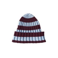 Load image into Gallery viewer, Organic Striped Pixie Knit Beanie - Plum &amp; Haze