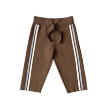 Load image into Gallery viewer, Organic Striped Milano Knit Pants - Espresso