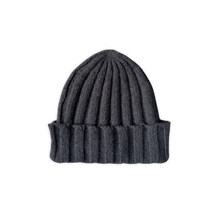 Load image into Gallery viewer, Merino Blend Rib Knit Beanie - Charcoal