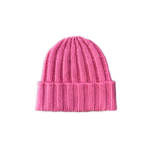 Load image into Gallery viewer, Merino Blend Rib Knit Beanie - Raspberry