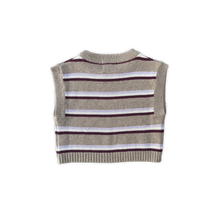 Load image into Gallery viewer, Organic Stripe Apple Knit Vest - Oatmilk