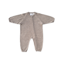 Load image into Gallery viewer, Organic Speckle Knit Zipper Starsuit - Oatmilk