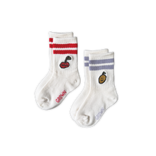 Load image into Gallery viewer, Fruit Salad Cotton Socks Milk 2pk
