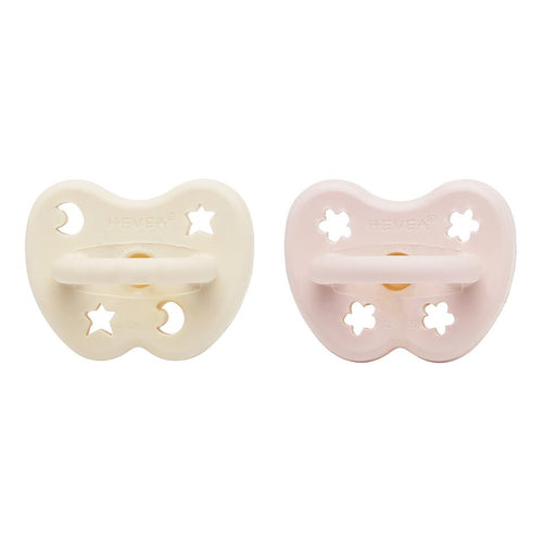 Natural Rubber Pacifier | Orthodontic | 0-3M | Milky White + Powder Pink