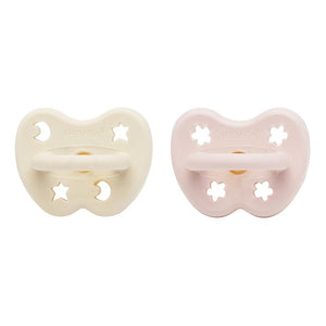 Natural Rubber Pacifier | Round | 0-3M | Milky White + Powder Pink