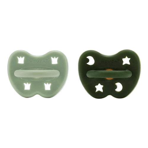 Natural Rubber Pacifier | Round | 3-36M | Moss Green + Deep Forest Green