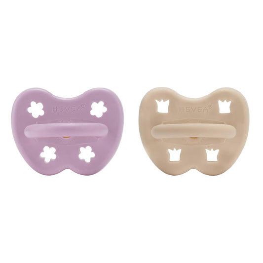 Natural Rubber Pacifier | Round | 3-36M | Light Orchid + Sandy Nude