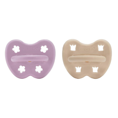 Natural Rubber Pacifier | Round | 3-36M | Light Orchid + Sandy Nude