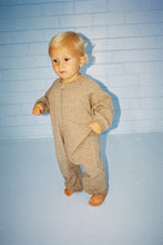 Load image into Gallery viewer, Organic Speckle Knit Zipper Starsuit - Oatmilk